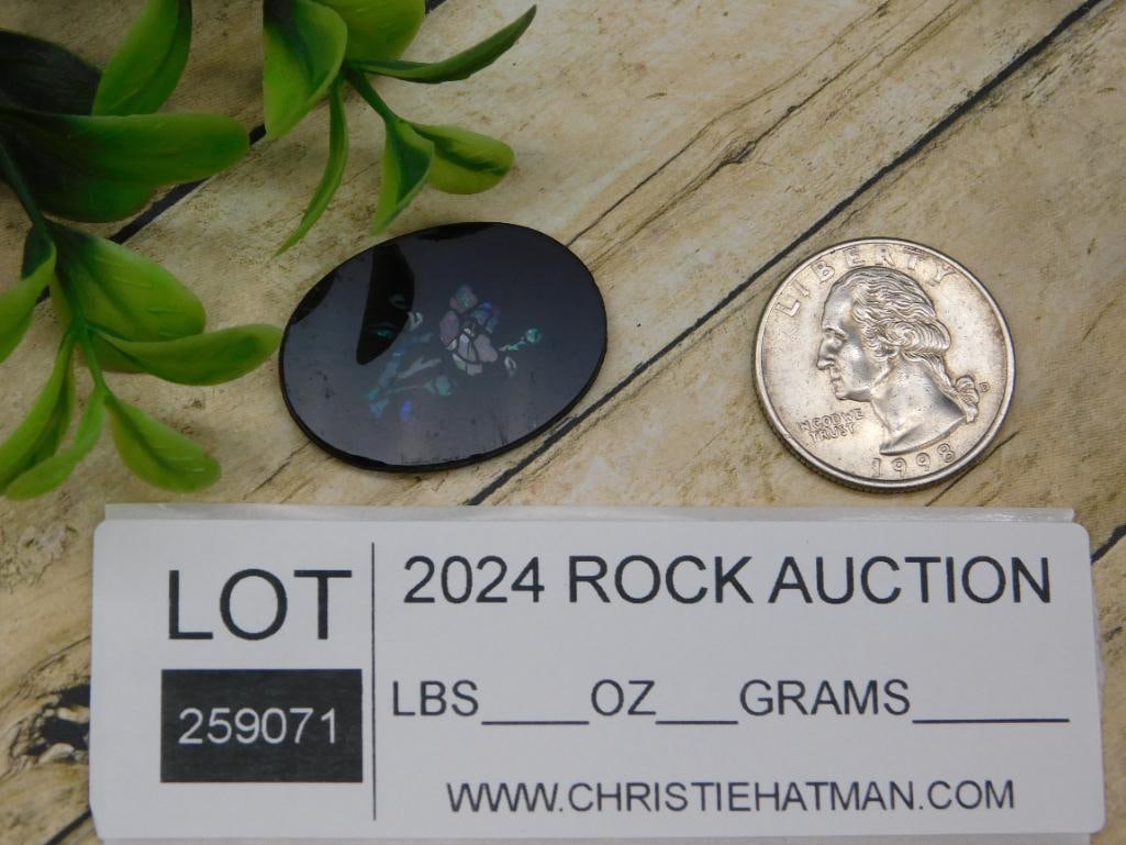 STAINED GLASS ROSE CABOCHON - 9