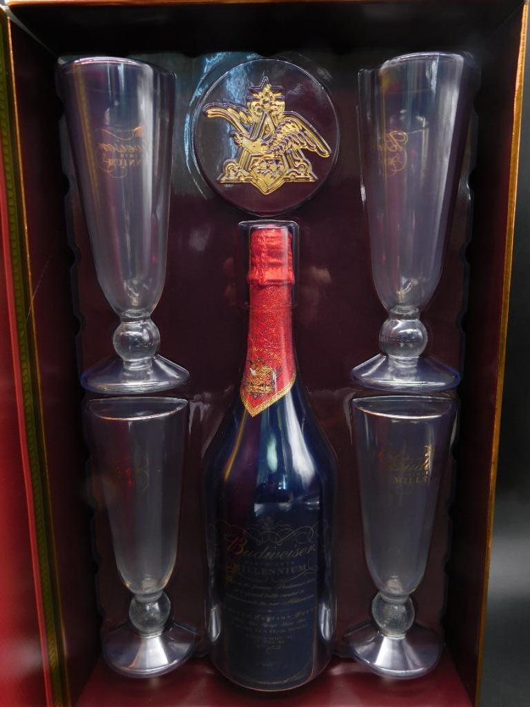Budweiser Millennium Collector?s Set with Bottle and Glasses (1 of 6)