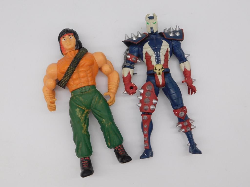 Vintage Action Figure Toys, Native Warrior and Spiked Armor Villain (1 of 9)