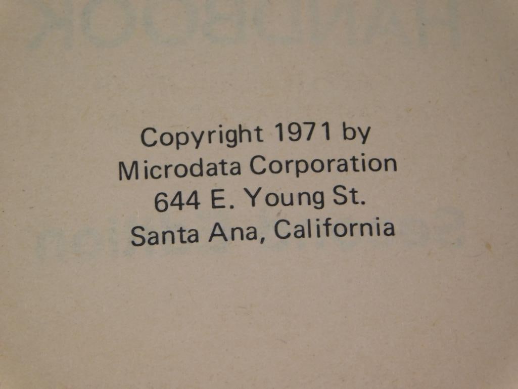 Book: Microdata Microprogramming Handbook, 1971 - 2