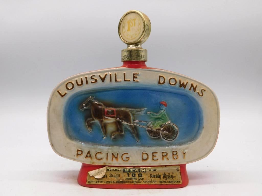Jim Beam Louisville Downs Kentucky Pacing Derby Bourbon Decanter (1 of 3)