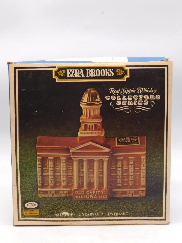Ezra Brooks Old Capitol Iowa City Iowa 1840 Decanter with Original Box (1 of 4)