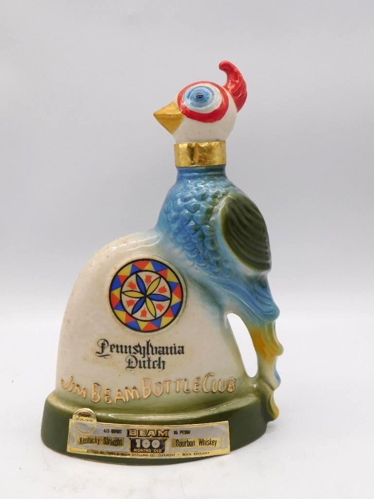 Jim Beam Pennsylvania Dutch Bottle Club Rooster Decanter Regal China (1 of 3)