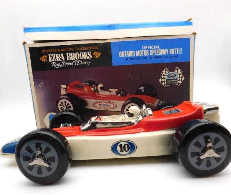 Ezra Brooks Ontario Motor Speedway Race Car Decanter with Original Box (1 of 4)