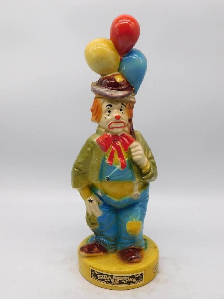 Ezra Brooks Sad-Faced Clown with Balloons Decanter with Tax Strip (1 of 3)