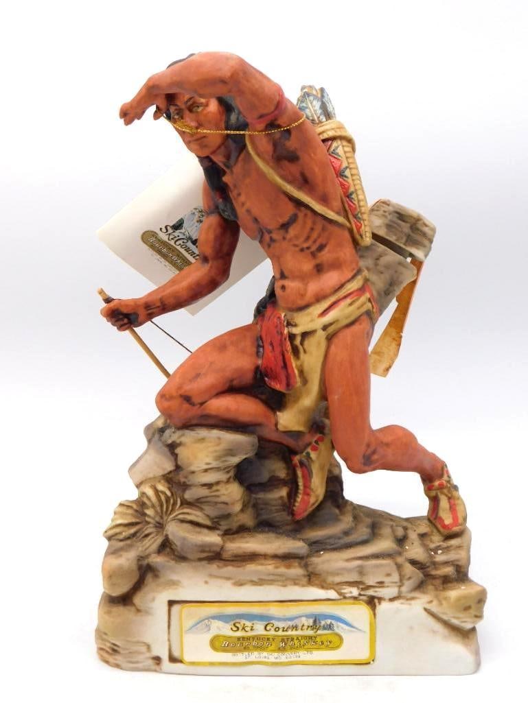 Ski Country Indian Scout Bourbon Whiskey Decanter Seal Intact (1 of 4)