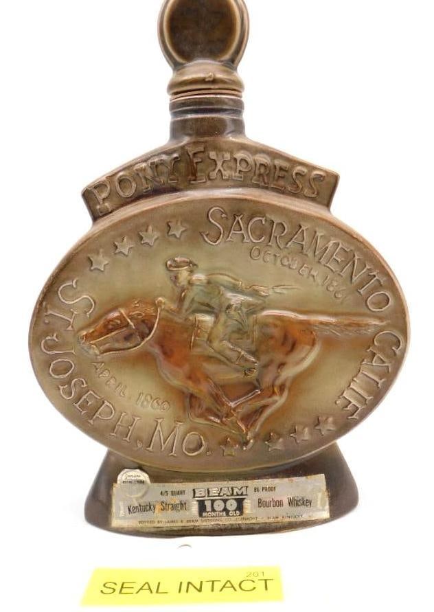 Jim Beam Pony Express St. Joseph to Sacramento Decanter Seal Intact (1 of 4)