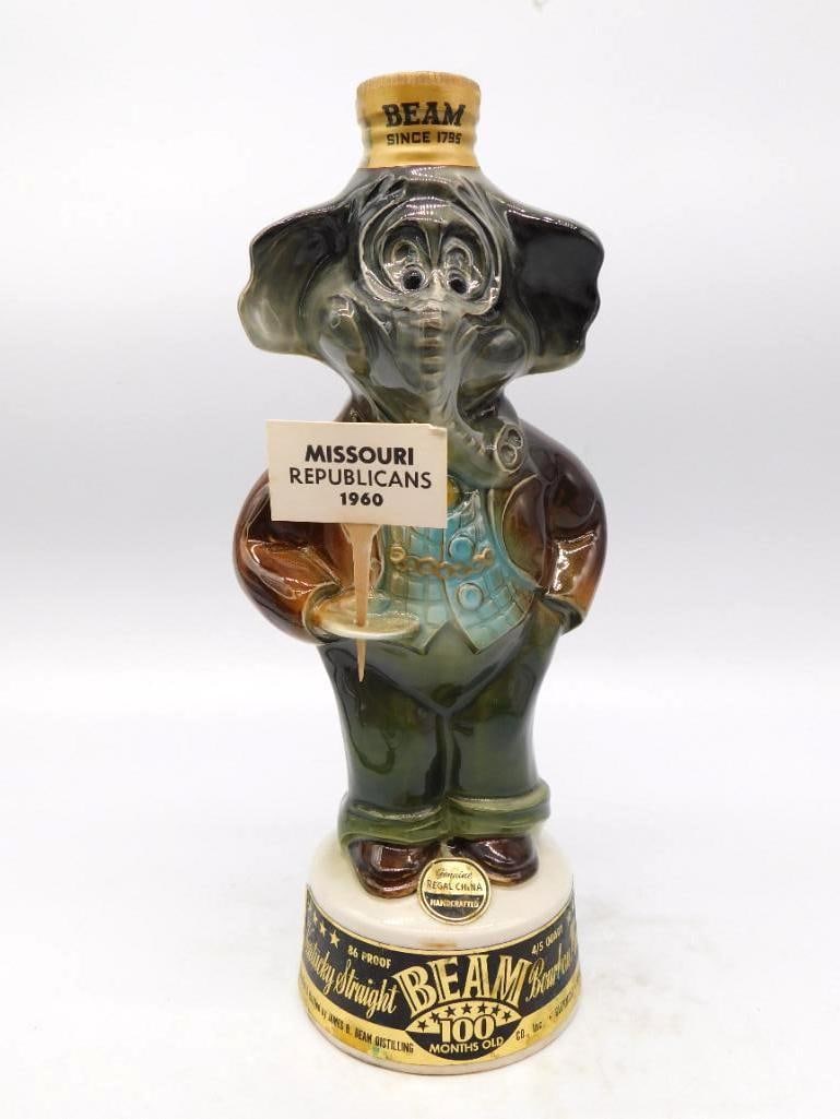 Jim Beam Missouri Republicans 1960 Elephant Political Decanter Seal Intact (1 of 4)