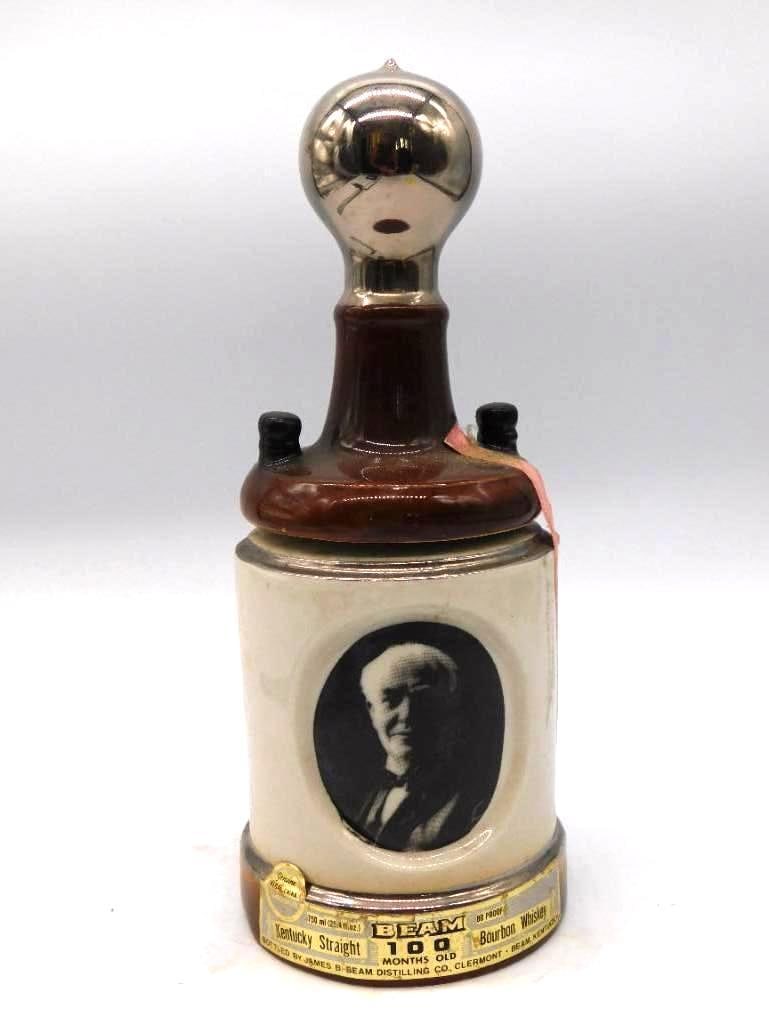 Jim Beam Thomas Edison Light Bulb Bourbon Decanter Seal Intact (1 of 3)
