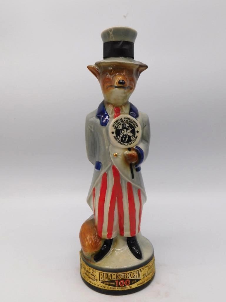 Jim Beam National Beam Club Uncle Sam Fox Regal China Decanter Seal Intact (1 of 5)
