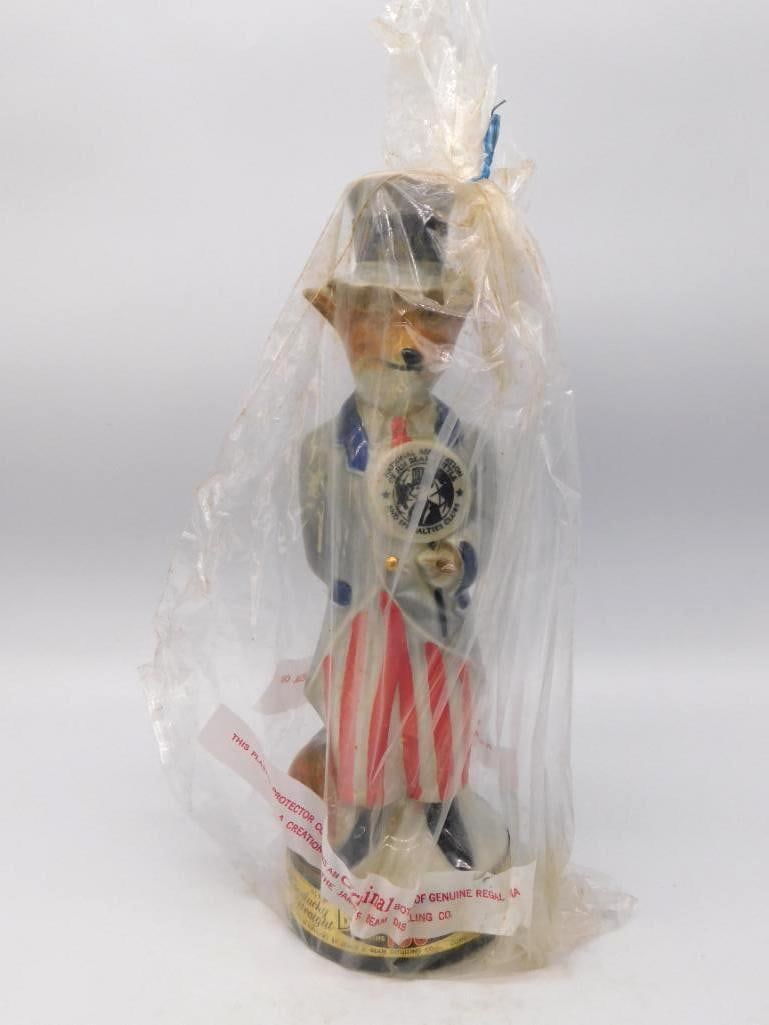 Jim Beam Trophy Fox in Top Hat Bottle Club Decanter Seal Intact (1 of 5)