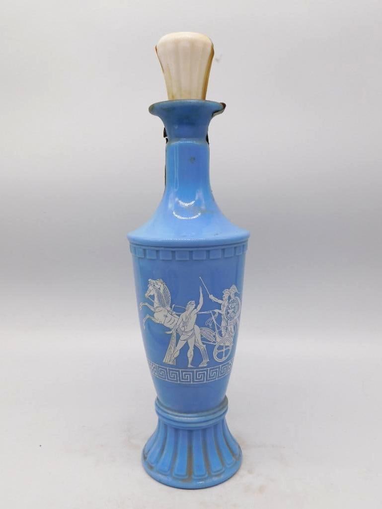 Jim Beam Olympian Light Wedgewood Blue Grecian Chariot Decanter Seal Intact (1 of 4)