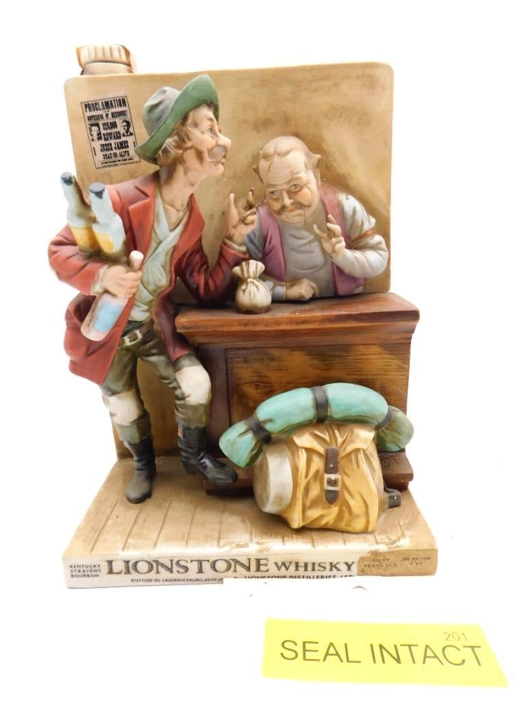 Lionstone Outlaw and Sheriff Old West Decanter Seal Intact (1 of 5)