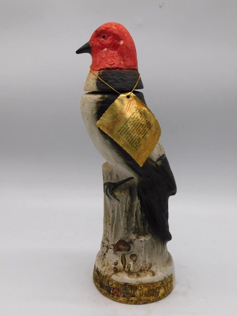Jim Beam Red-Headed Woodpecker Decanter with Gold Hang-Tag (1 of 3)