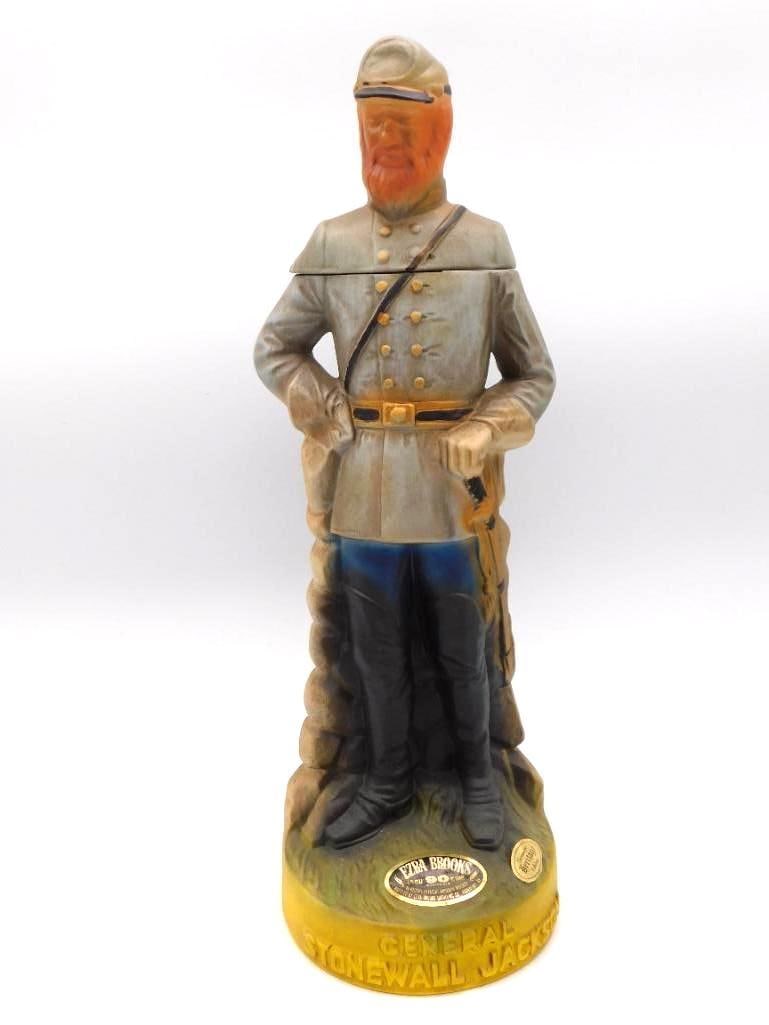 Ezra Brooks General Stonewall Jackson Confederate Officer Decanter (1 of 3)