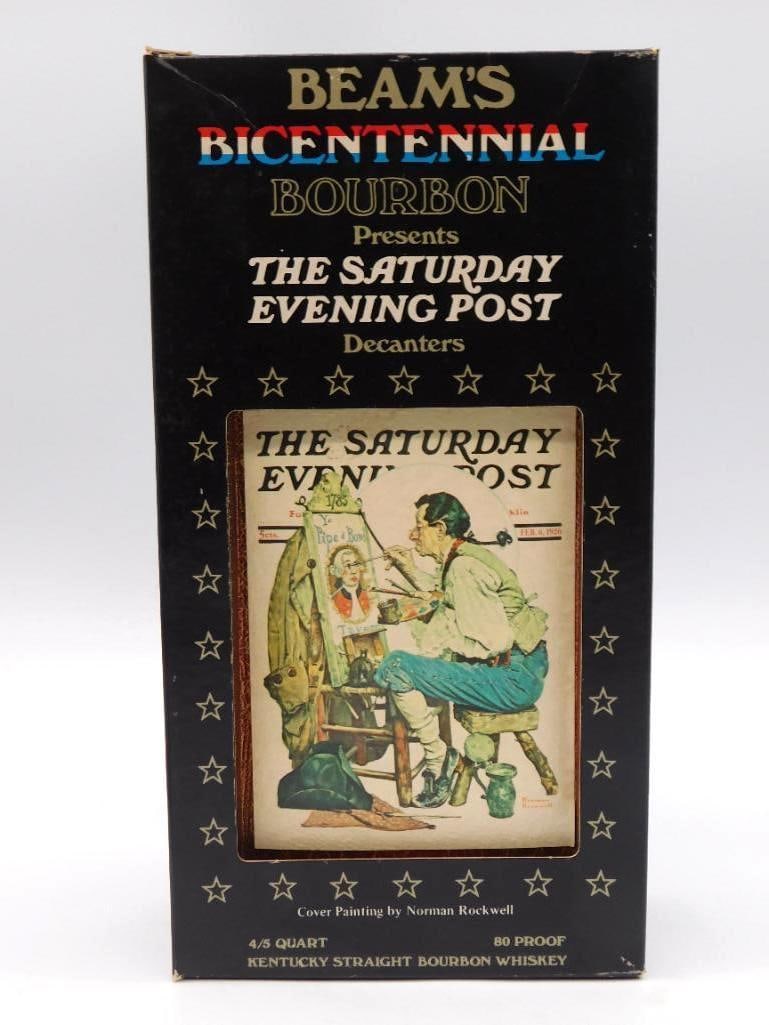 Jim Beam Bicentennial Ye Pipe and Bowl Saturday Evening Post Decanter with Original Box (1 of 4)