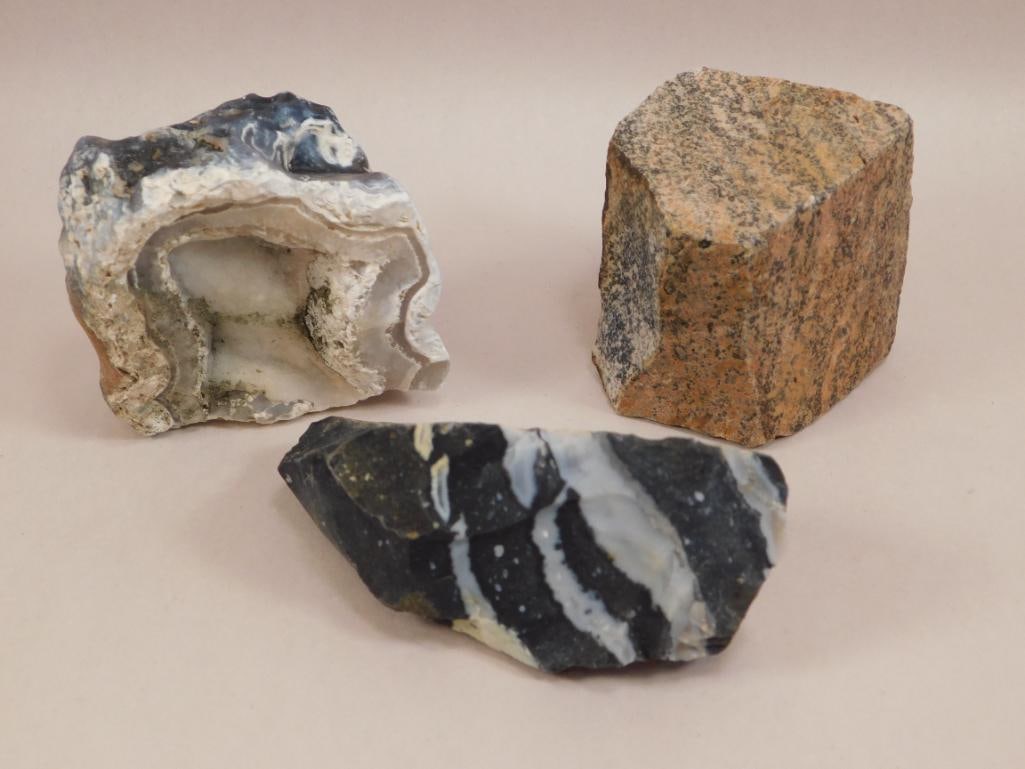 MIXED LOT ROCK STONE LAPIDARY SPECIMEN: Please see photos for measurements and description. Please see photos for measurements and descriptions. If you purchase lots of heavy items, we can hold them for you until you can pick them up. It