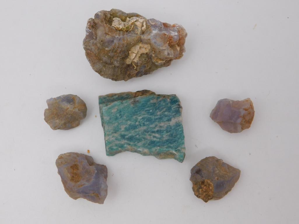 ELLENSBURG AGATE AND CHRYSOCOLLA ROCK STONE LAPIDARY SPECIMEN (1 of 2)