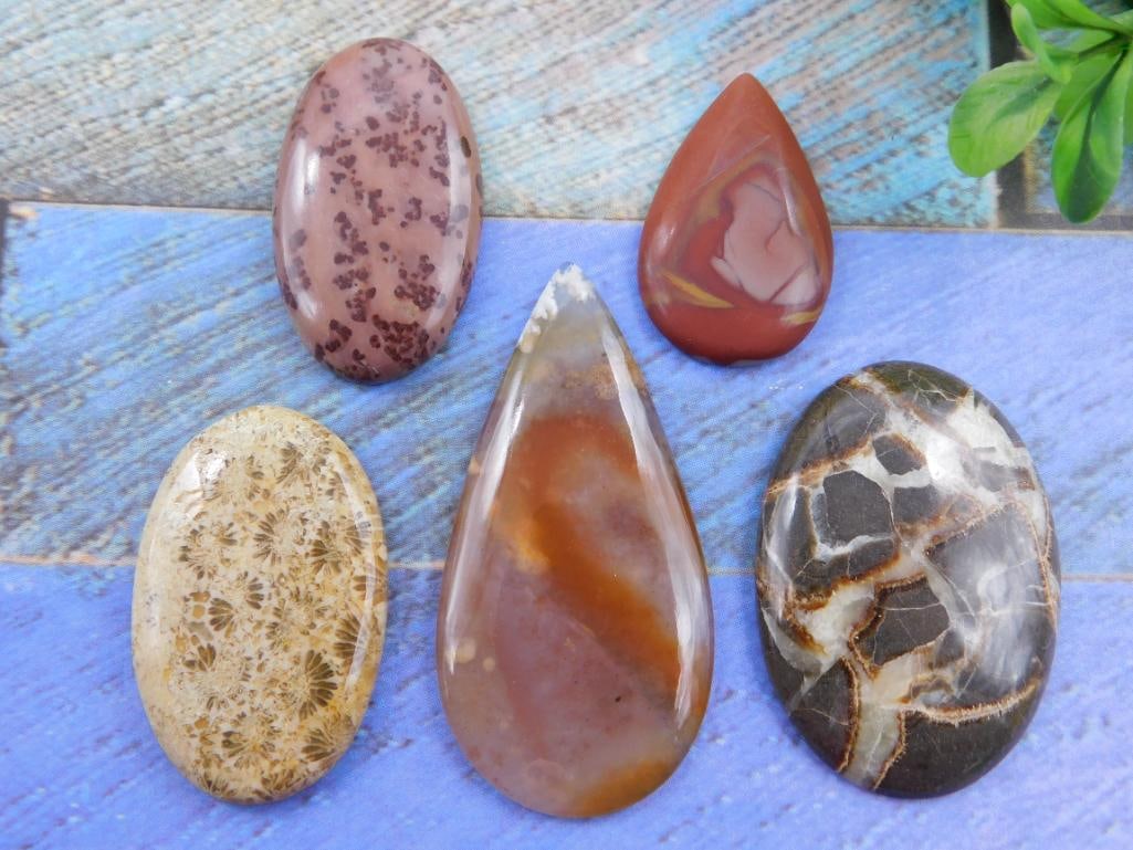 CABOCHONS ROCK STONE LAPIDARY SPECIMEN - 4