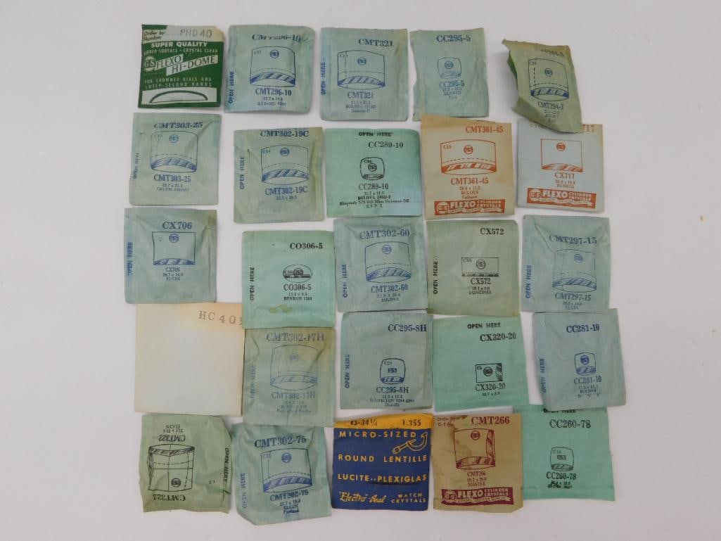 Watch Parts: Vintage Crystal Envelope Lot with Lenses (1 of 3)