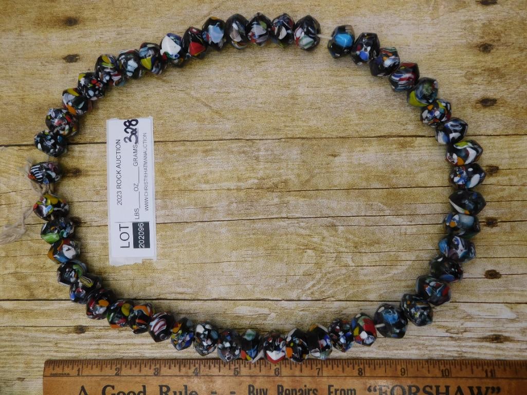 BLACK CANDY GLASS BEADS ROCK STONE LAPIDARY SPECIMEN (1 of 18)