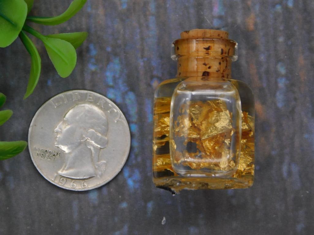 Gold Leaf Flake Specimen Bottle - 2