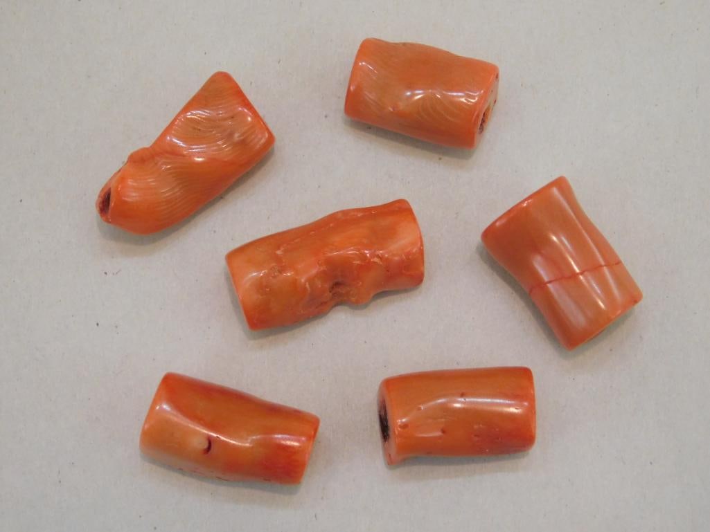 RED CORAL ROCK STONE LAPIDARY SPECIMEN: Red Coral Rock Stone Lapidary Specimen. See photos for exact size and condition.