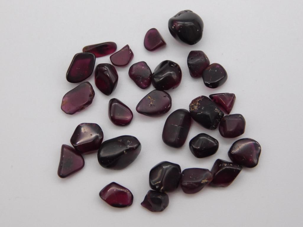 GARNET ROCK STONE LAPIDARY SPECIMEN: Garnet Rock Stone Lapidary Specimen. See photos for exact size and condition.