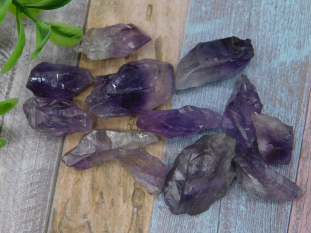 Lot of Rough Amethyst Crystal Points (1 of 2)