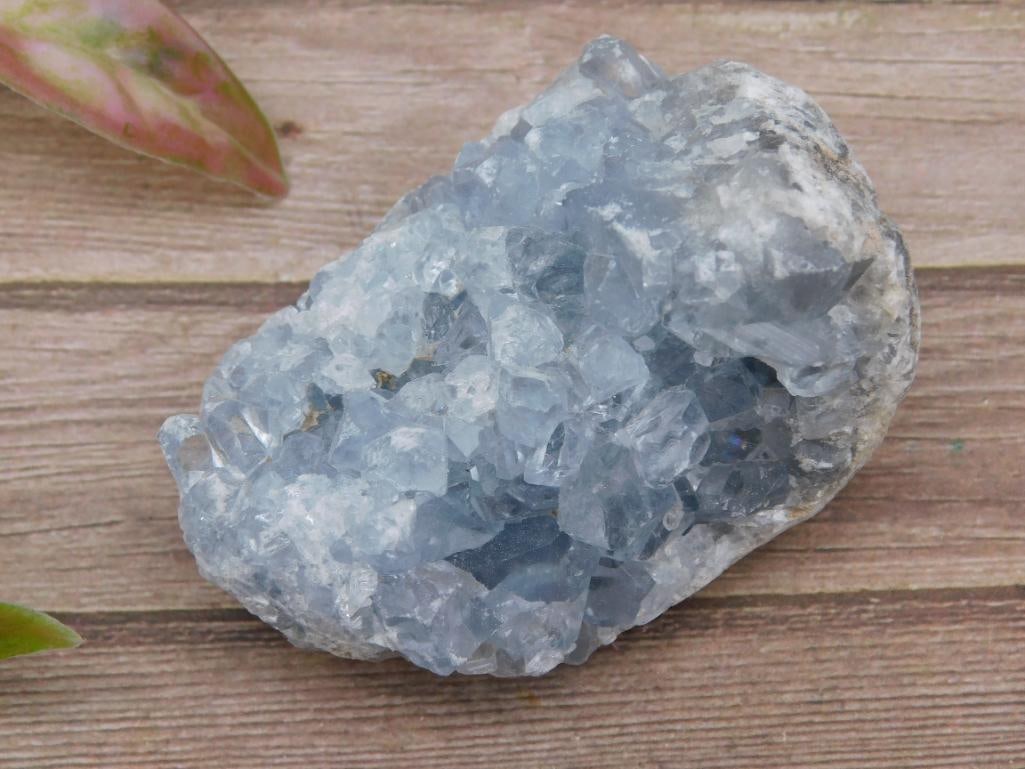 Celestite Geode Specimen with Light Blue Crystals - 4
