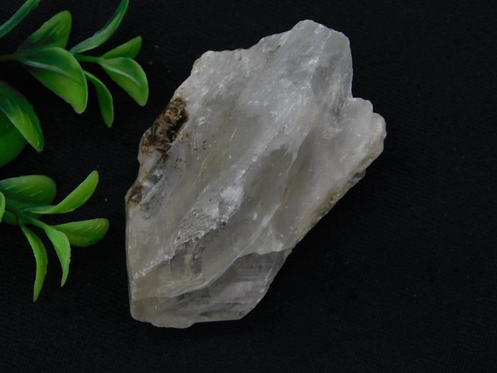 Rock - Raw Smoky Quartz Crystal Specimen, 95 Grams: Natural rough-cut smoky quartz crystal specimen with translucent gray-brown coloring and a matrix of dark mineral inclusions on one face. Approximately 95 grams as noted on the lot card. A U.S. quarte