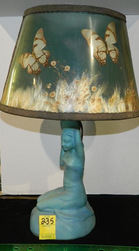 Van Briggle Nude Lamp Butterfly Shade: see Photos for measurements and Conditions
