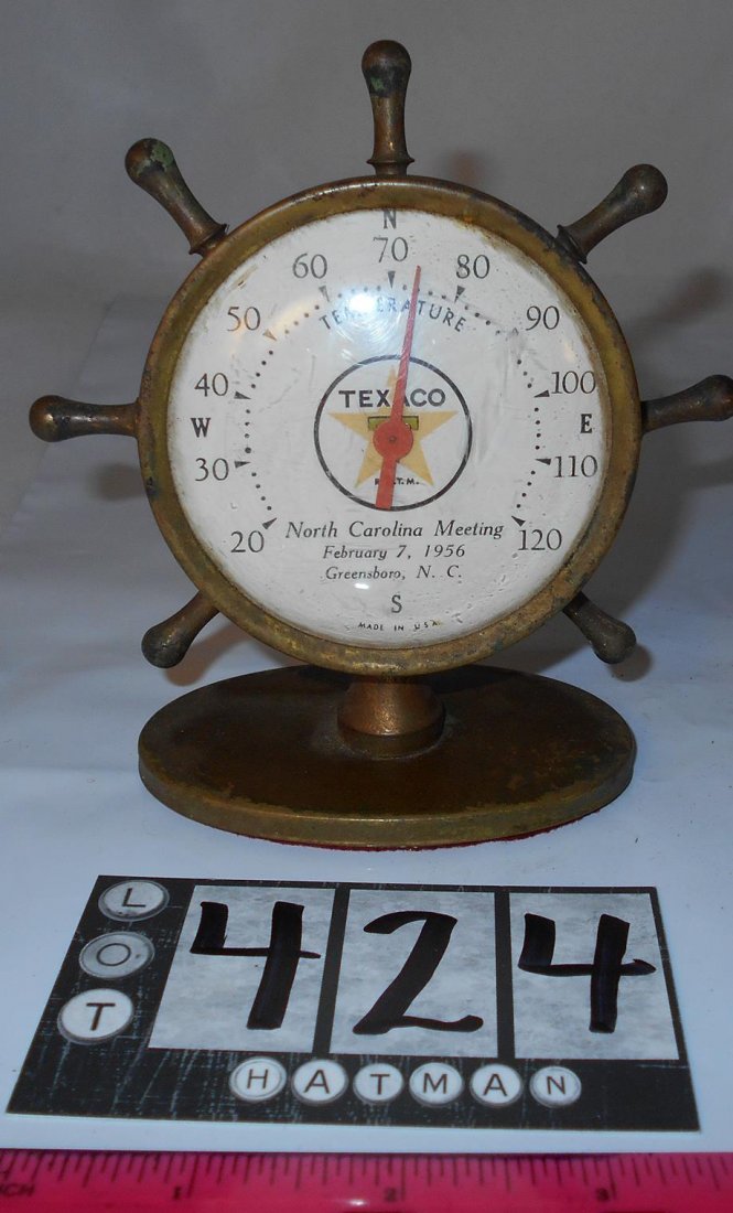 TEXACO ADVERTISING THERMOMETER 1956: See Photos for measurements and condition