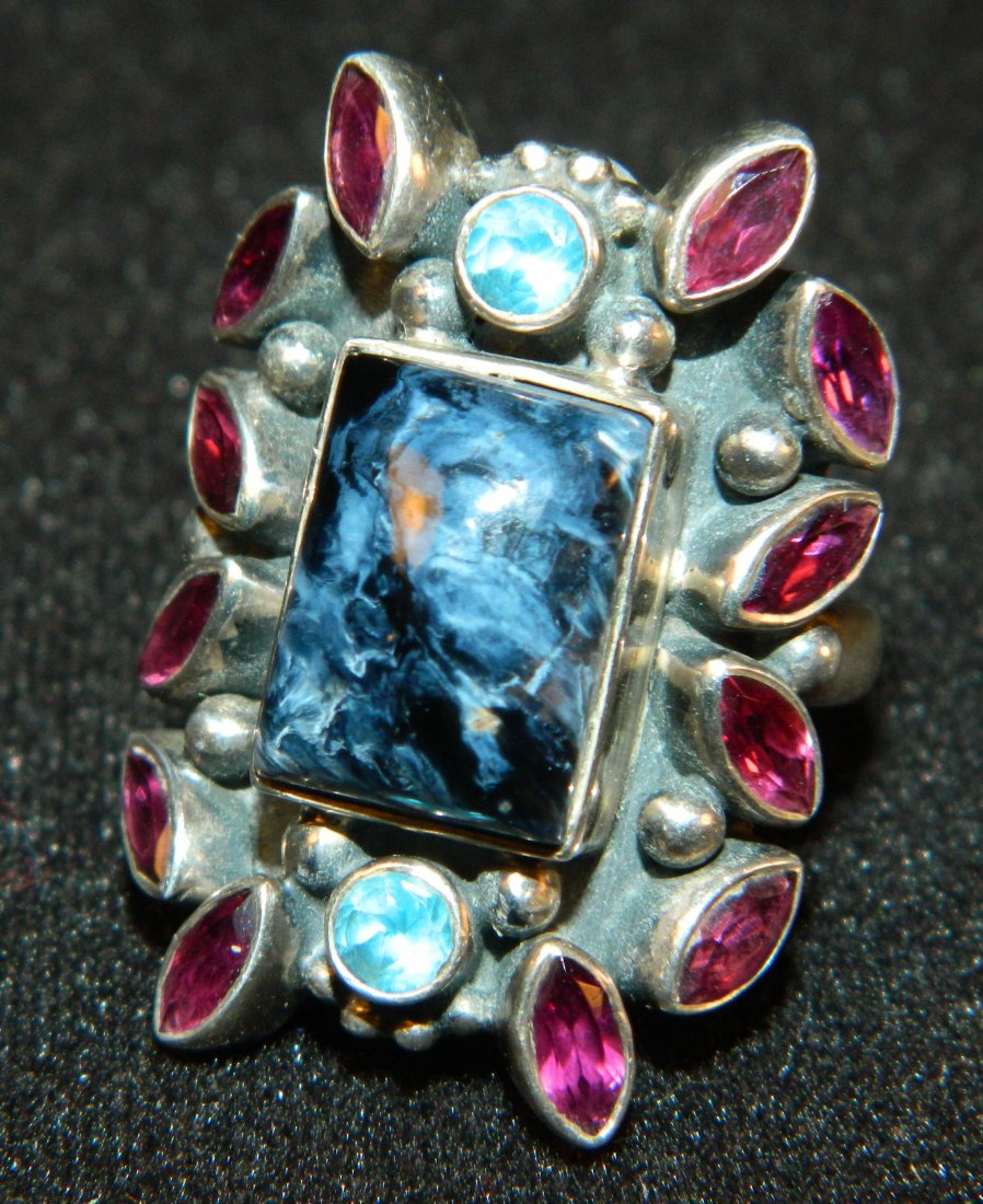 DESIGNER JEWELRY NICKY BUTLER PIETERSITE, TOPAZ AND