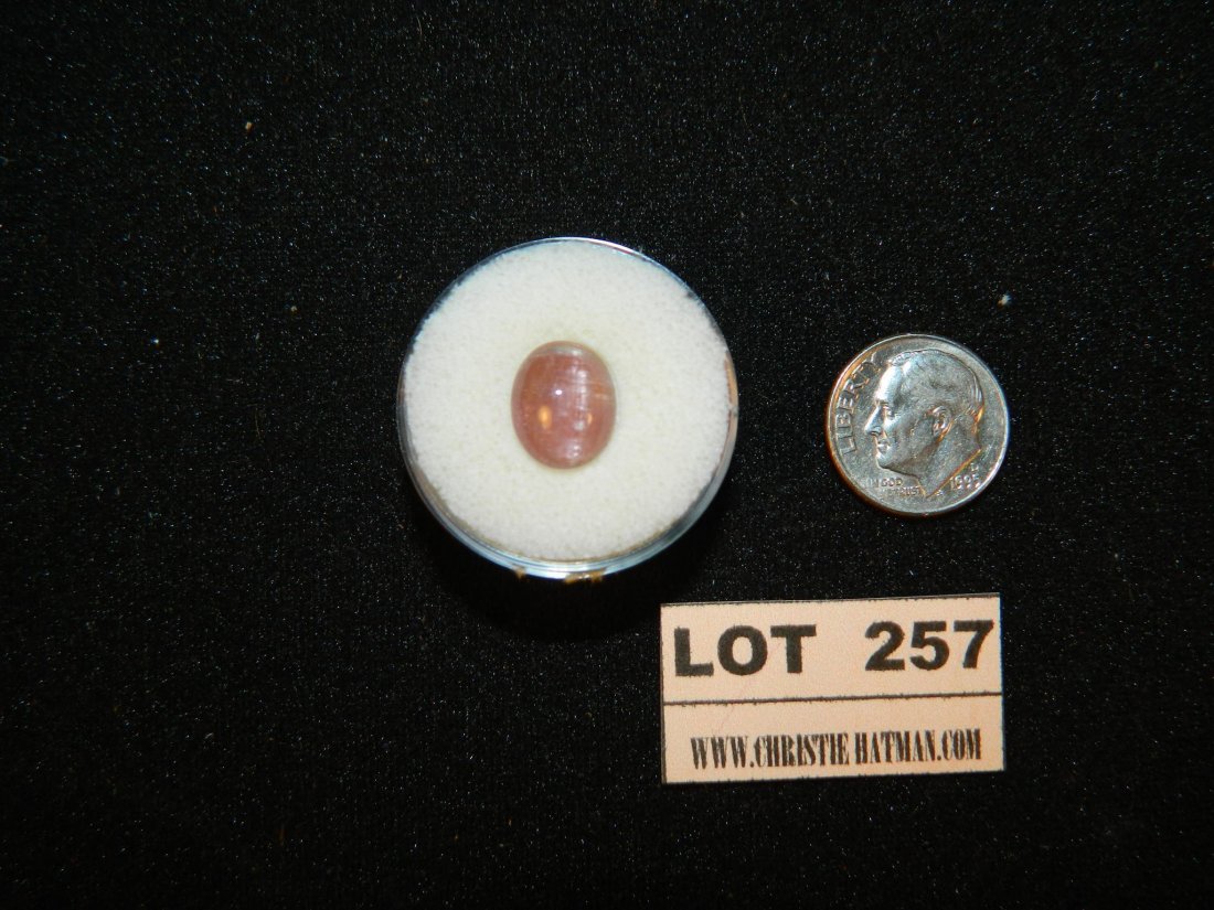 4.37 PINK TOURMALINE CATS EYE JEWELRY LOOSE STONES: WELCOME TO HATMAN AUCTIONS. Visit www.christiehatman.com for 100's of color pictures. On this lot, please see photos for condition and measurements. WE SELL COLLECTIONS, so contact us when you want to