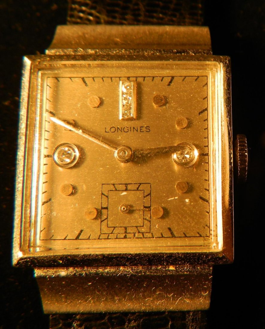 LONGINES MEN'S VINTAGE 14K GOLD WATCH: GEMOLOGIST APPRAISED BY BRENT RAAB ID #7317158 IN 2015 FOR $600. ITEM COMES WITH A COPY OF THE APPRAISAL. 14K WHITE GOLD LONGINES WATCH WITH DIAMOND FACE AND LEATHER BAND