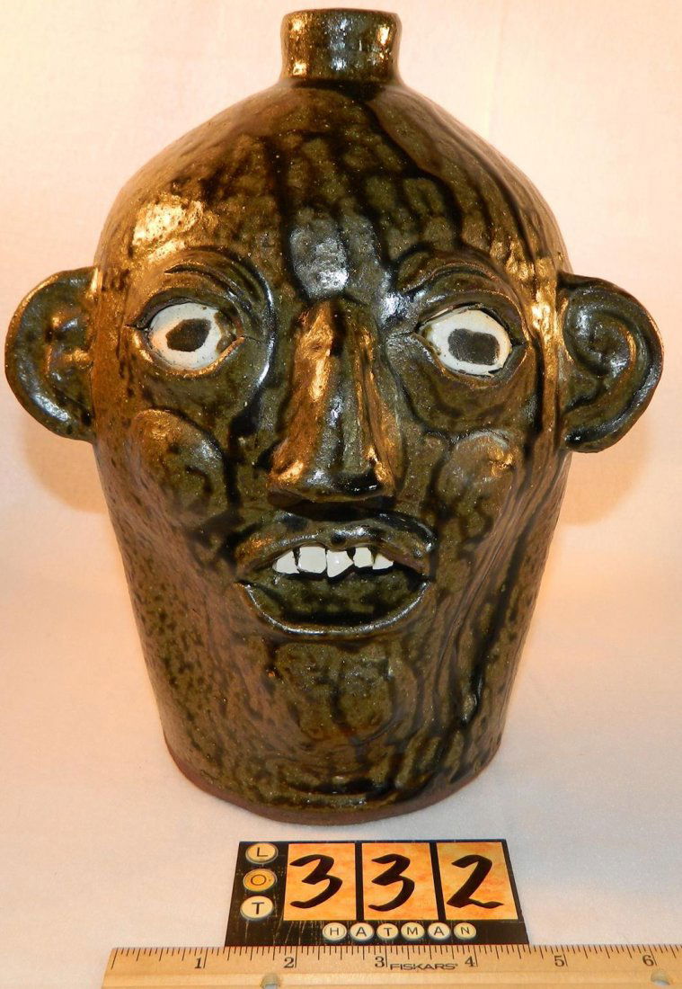 GRACE NELL HEWELL FACE JUG 1993 FOLK ART (1 of 6)