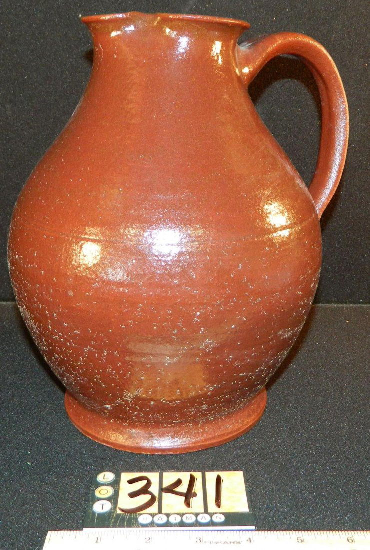 RED POTTERY HANDMADE ROGER COVE COUNTY LINE JUG SHOP, (1 of 4)