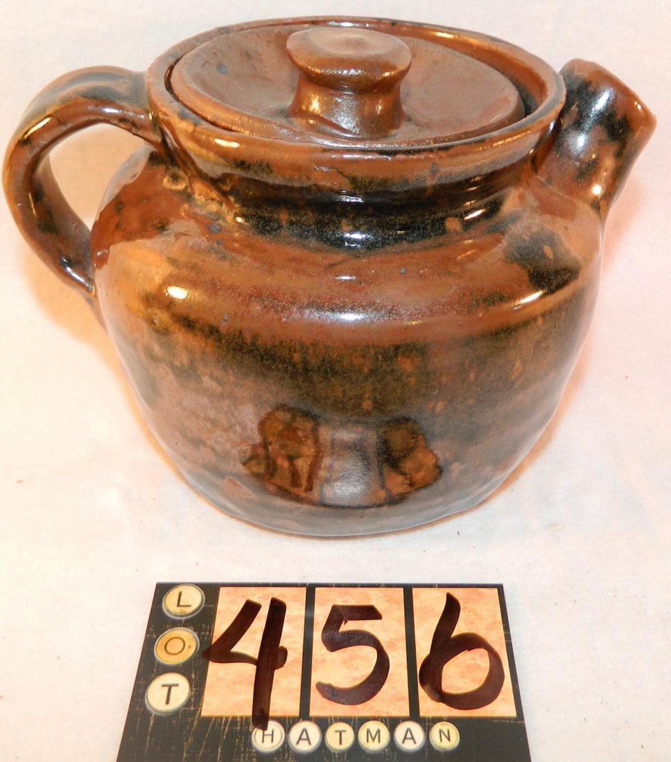 ARTIST MARIE ROGERS HANDMADE CROCK TEAPOT POTTERY FOLK (1 of 2)