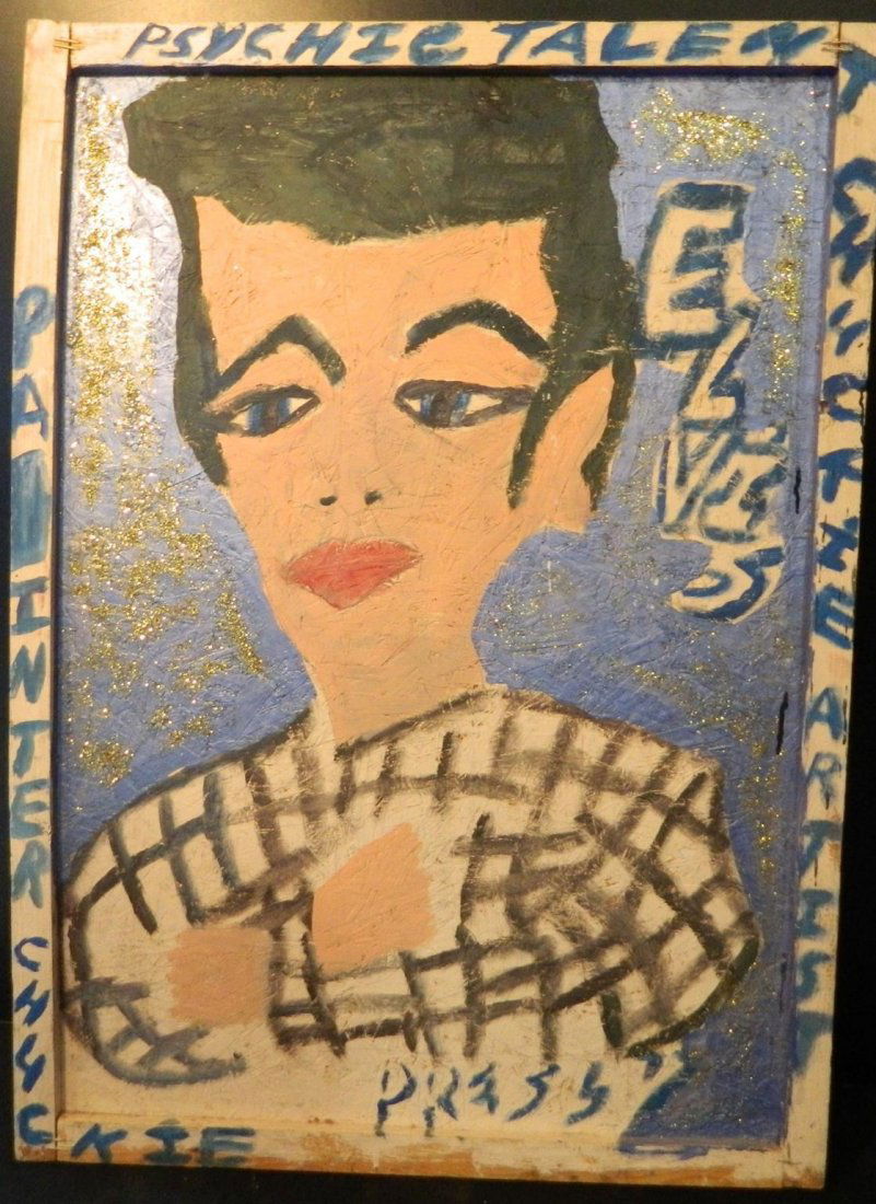 ARTIST CHUCKIE WILLIAMS FOLK ART PAINTING ELVIS PSYCHIC (1 of 1)