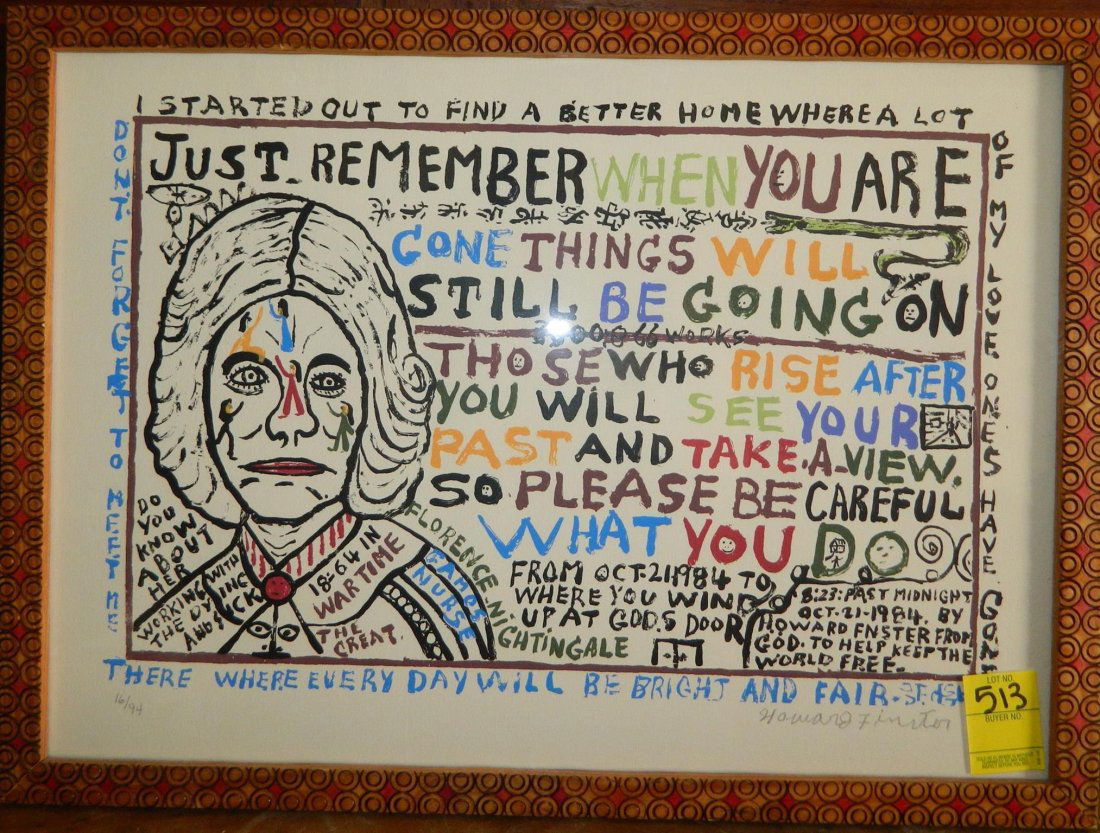 HOWARD FINSTER FLORENCE NIGHTINGALE FOLK ART PAINTING (1 of 3)