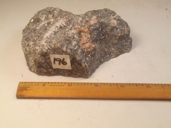 ROCK STONE MINERAL SPECIMEN LAPIDARY PINK WITH SILVER (1 of 3)