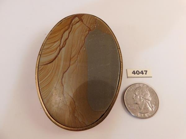 LARGE PICTURE JASPER ROCK STONE BELT BUCKLE USA MADE (1 of 2)