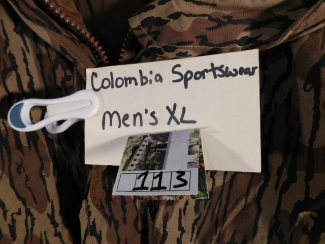 CAMOUFLAGE COLOMBIA SPORTSWEAR MEN'S XL: Thank you for attending HATMAN AUCTIONS! ****IMPORTANT:**** We need to process your payments at our auction house (NOT THRU PAYPAL OR WEPAY) in order to streamline shipping. We charge for the invoice 