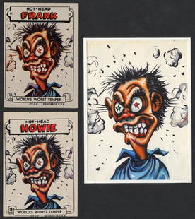 1969 Topps Slob Stickers Original Art: Important Notice: Please note that the format of this auction differs from a traditional eBay Live auction in that only absentee bids are accepted. There is no live "bidding on the close" in which
