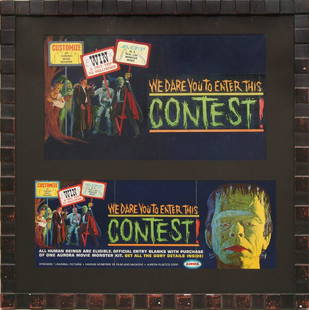 1965 Aurora Famous Monsters Poster Art: Important Notice: Please note that the format of this auction differs from a traditional eBay Live auction in that only absentee bids are accepted. There is no live "bidding on the close" in which