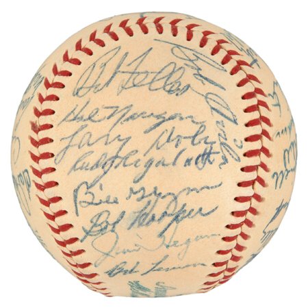 1954 Cleveland Indians Team-Signed Ball: Important Notice: Please note that the format of this auction differs from a traditional eBay Live auction in that only absentee bids are accepted. There is no live "bidding on the close" in which to