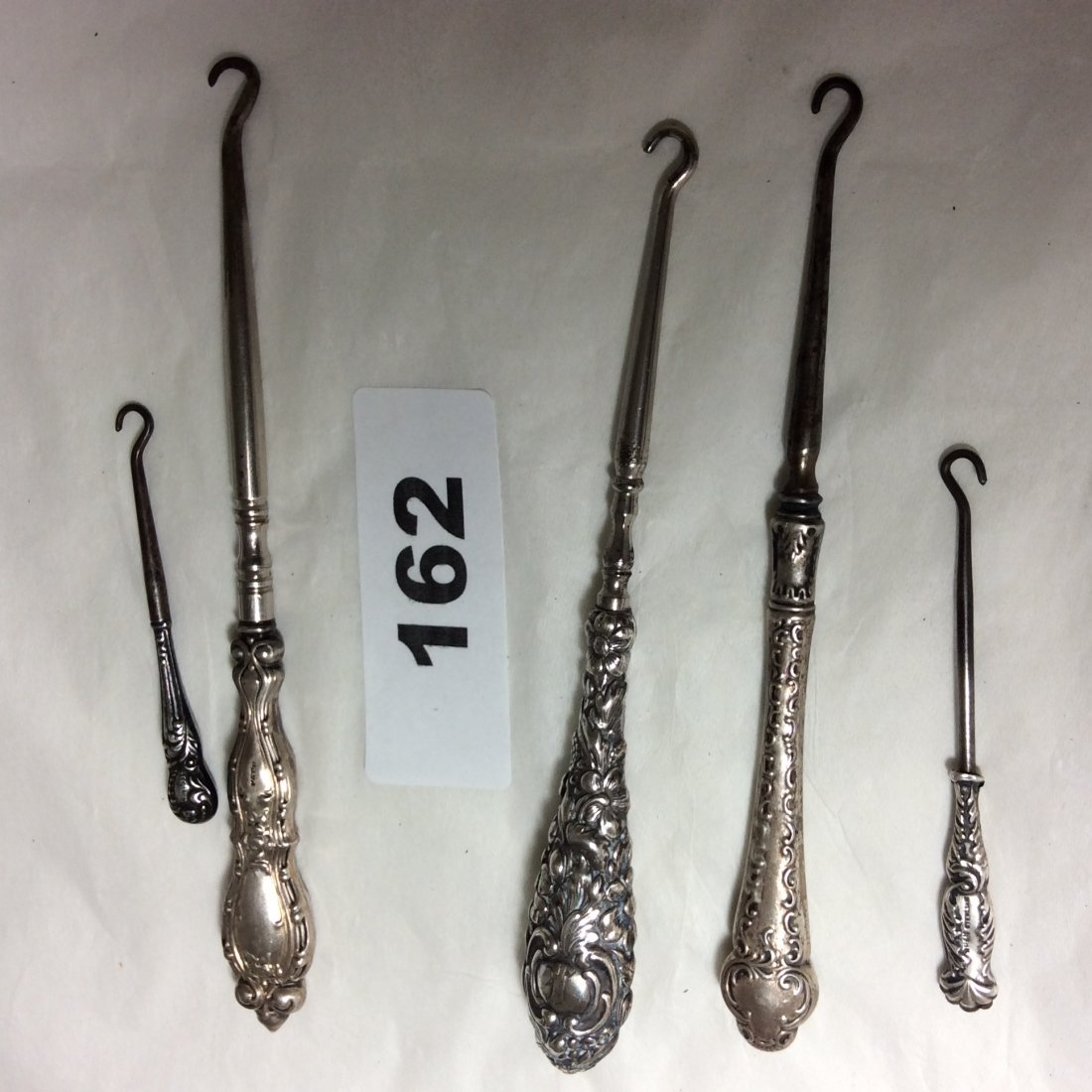 5 Victorian Sterling Shoe Hooks (1 of 3)