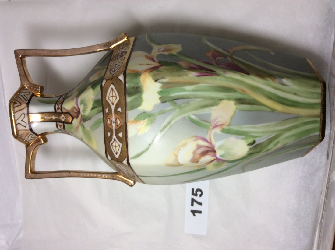 Hand Painted Nippon Vase: 10 ½ inches height