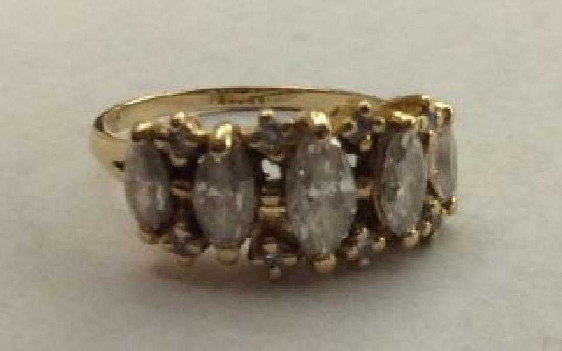 14kt Gold Ring and 5 Marquise Diamond Band (1 of 4)